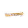 14K White and Yellow Gold Ribbed 1.52 Carat Illusion Set Diamond Bangle