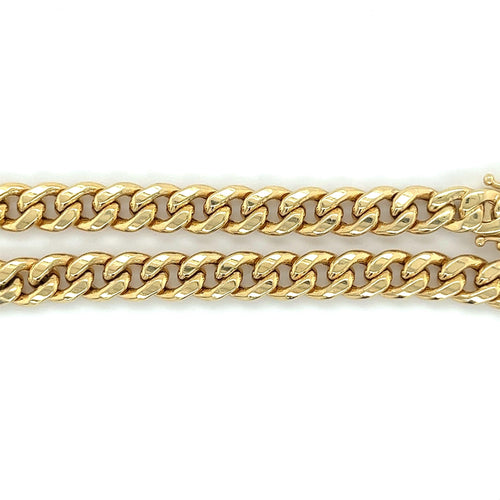 14K Yellow Gold Curb Link Chain Mens Bracelet | 5.75-6.5mm - 8.5 Inches