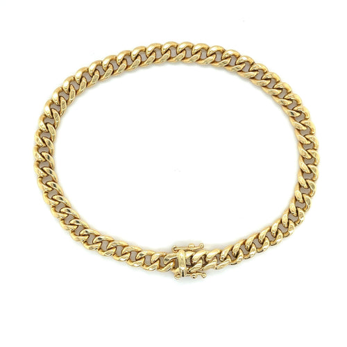 14K Yellow Gold Curb Link Chain Mens Bracelet | 5.75-6.5mm - 8.5 Inches