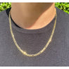 14K Yellow Gold Gold Figaro Chain Men's Necklace 19.5-24 Inches