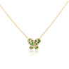 14k Solid Yellow Gold Tsavorite Butterfly Charm Floating Pendant Necklace