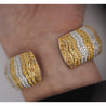 15 Carat Yellow & White Round Cut Diamond in 18K Cuff Bangle Bracelet