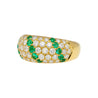 18K Gold 2 Carat Emerald & Diamond Pave Cluster Band Ring