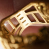 18K Gold Garavelli Signed Men's Italian Diamond Cage Link Ring