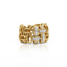 18K Gold Garavelli Signed Men's Italian Diamond Cage Link Ring