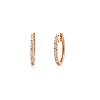 18K Rose Gold 1/3 Carat Huggie Hoop Earrings Latch Backs – Assay Jewelers