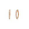 18K Rose Gold 1/3 Carat Huggie Hoop Earrings Latch Backs