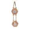 18K Rose Gold Hexagonal Shape Mesh Finish Ring, Bracelet, Pendant Set