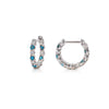 18K White Gold 0.50 CT Blue & White Diamond Inside Out Huggie Hoop Earrings