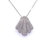 18K White Gold and Diamond Pave Sea Shell Pendant Necklace