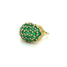 18K Yellow Gold Round Natural Emerald Gemstone Cluster Dome Ring