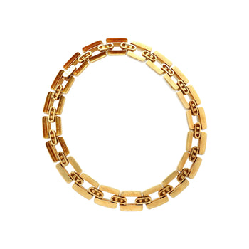 18K Yellow Gold and White Agate Square Link Chain Choker Necklace – Assay Jewelers
