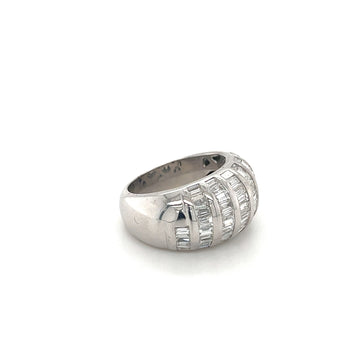 18k White Gold Baguette Cut Diamond Cluster Dome Ring – Assay Jewelers