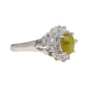 1.04 Carat Green Chrysoberyl Cat's Eye and Diamond Platinum Art Deco Style Ring