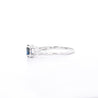 1.13 Carat Cushion Cut Sapphire & Side Diamond in 14K White Gold Engagement Ring