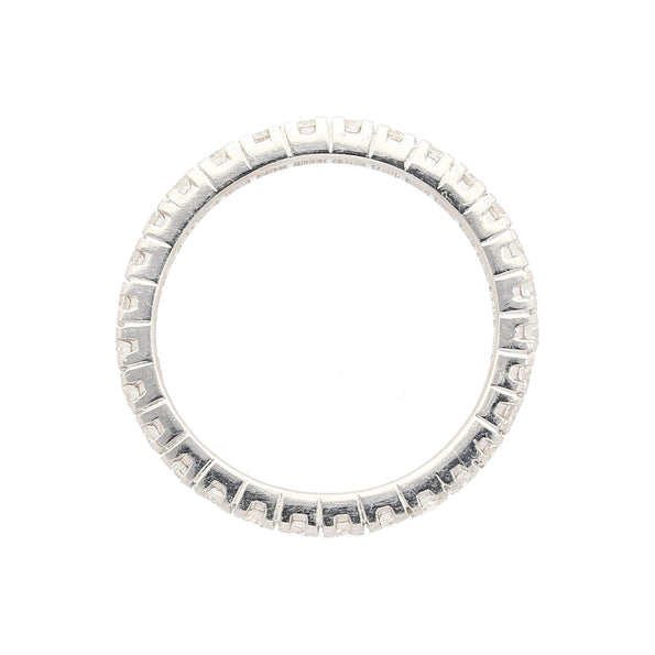 1.14 CTTW Natural Round Diamond Wedding Band Ring in 18K White Gold Size 7