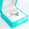 1.16 Carat Oval-Cut Aquamarine and Diamond Shank 14K White Gold Ring