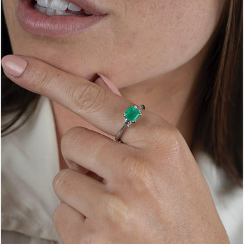 1.20 Carat Colombian Emerald and Baguette Diamond 3-Stone Ring – Assay Jewelers