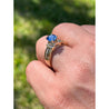 1.22 Carat Oval Cut Blue Sapphire with Baguette Cut Diamonds in 14k Gold Ring