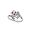 1.28 Carat Ruby & Diamond 14K White Gold Toi Et Moi Ring