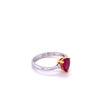 1.35 Carat Pear Cut Natural Ruby and Diamonds in 14k white gold Curved Ring