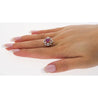 1.38 CTTW Natural Pinkish Red Ruby & Diamond Floral Motif Ring in 14K White Gold