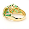 1.55 Carat Emerald & Diamond in 18K Gold Bow Dome Design Band Ring
