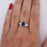 1.58 Carat Oval-Cut Blue Sapphire and Diamond Platinum Filigree Ring