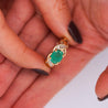 1.59 Carat Oval Cut Emerald & Diamond 14K Gold East West Ring