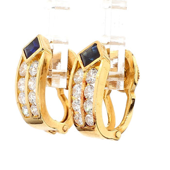 1.60 Carat Diamond and Sapphire 18K Gold V Shape Clip Earrings Set – Assay Jewelers