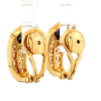 1.60 Carat Diamond and Sapphire 18K Gold V Shape Clip Earrings Set – Assay Jewelers