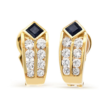 1.60 Carat Diamond and Sapphire 18K Gold V Shape Clip Earrings Set – Assay Jewelers