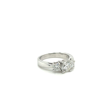 1.69 Carat 3 Stone Round Cut Lab Grown Diamond CVD Engagement Ring in Platinum Setting – Assay Jewelers