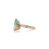 1.84 Carat Square Emerald & Round Diamond 18K Gold Toi et Moi Bypass Ring