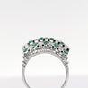 2 Carat Asscher Cut Emerald & Diamond Checkerboard Statement Ring