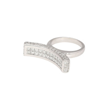 2 Carat Princess Cut Diamond Encrusted Curved Top Overlap Ring in 18K – Assay Jewelers