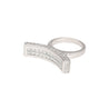 2 Carat Princess Cut Diamond Encrusted Curved Top Overlap Ring in 18K