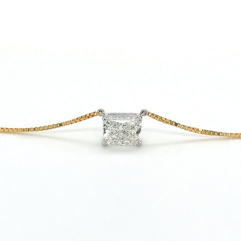 2 Carat Radiant Cut Solitaire Floating Lab Diamond Necklace