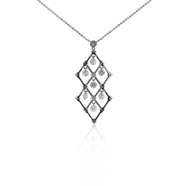 2 Carat tw Diamond Dangling Platinum Pendant Necklace