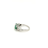 2-Stone 0.92CT TW Round Cut Natural Emerald Ring in 18k White Gold