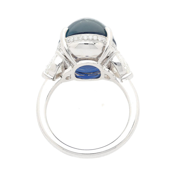20 Carat Royal Blue No Heat Burma Sapphire & Diamond Ring