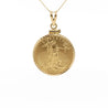 22K Gold Lady Liberty US 10 Dollar 1/4 OZ Coin (2010) Pendant in 14K Frame