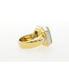 22.18 Carat Colombian Emerald Bezel 18K Gold Vintage Ring