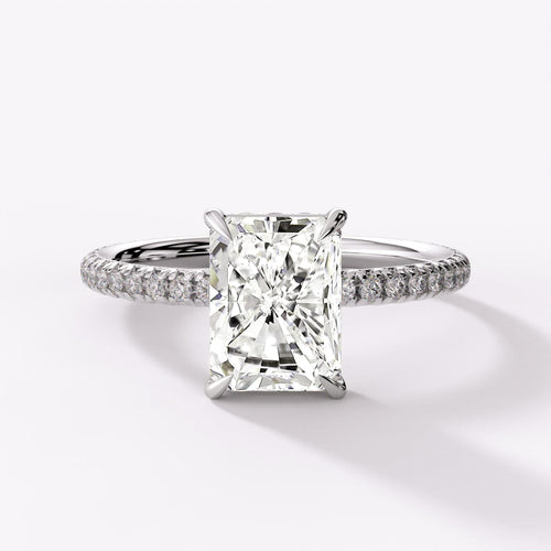 VS2 Diamond Hidden Halo Pave Engagement Ring