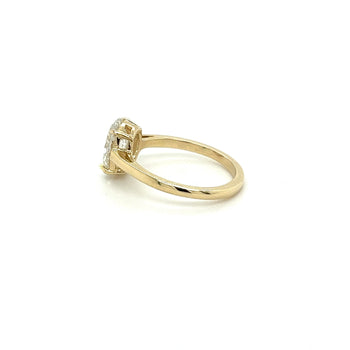 2.06 Carat Oval Cut Lab Grown Diamond CVD Ring in 14K Yellow Gold Low Profile Setting – Assay Jewelers