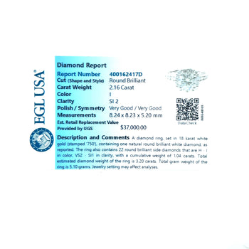 2.16 Carat Natural Round Diamond Ring & Diamond Halo with Diamond Side Stones – Assay Jewelers