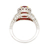 2.20 carat Vivid Red Oval Cut Ruby & Diamond Retro Regal Style Vintage Ring