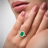 2.22ct Emerald Cut Colombian Emerald & Baguette Diamond Ring