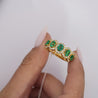 2.29 Carat Oval Cut Emerald and Diamond Wedding Band in 18K Gold