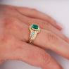 2.33 Carat Square Emerald & Diamond Channel 18K Gold Cocktail Ring